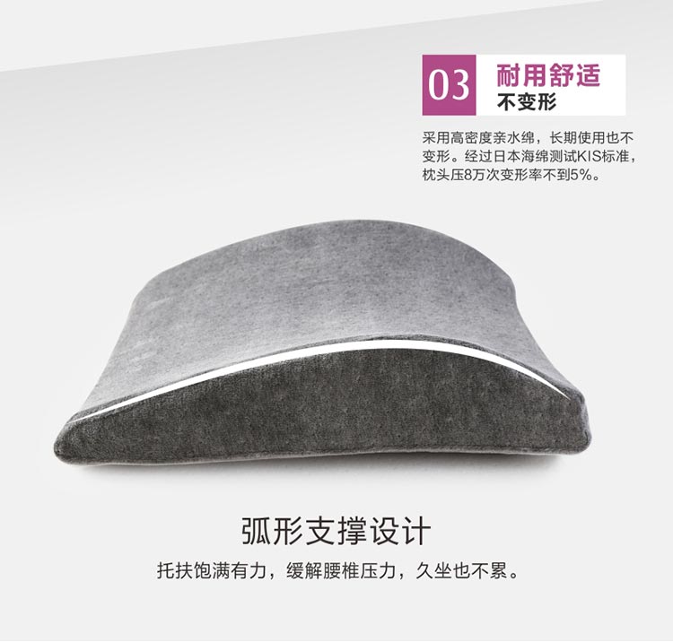 佳爽CY1 親水棉腰靠墊 汽車用辦公室座椅墊 慢回彈記憶護(hù)腰靠背大枕頭 四季皆宜