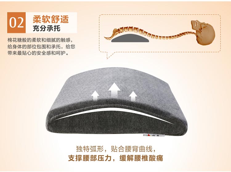 佳爽CZ1 記憶腰椎靠墊 平躺釋壓腰托汽車用座椅墊 慢回彈親水棉芯護(hù)腰靠背